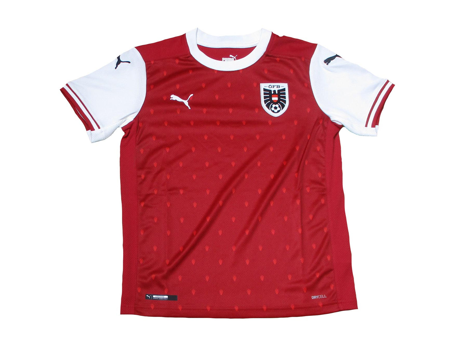 Österreich ÖFB Heimtrikot 2020/21 Kinder von Puma rot mit eingesticktem Wappen und Puma Logo