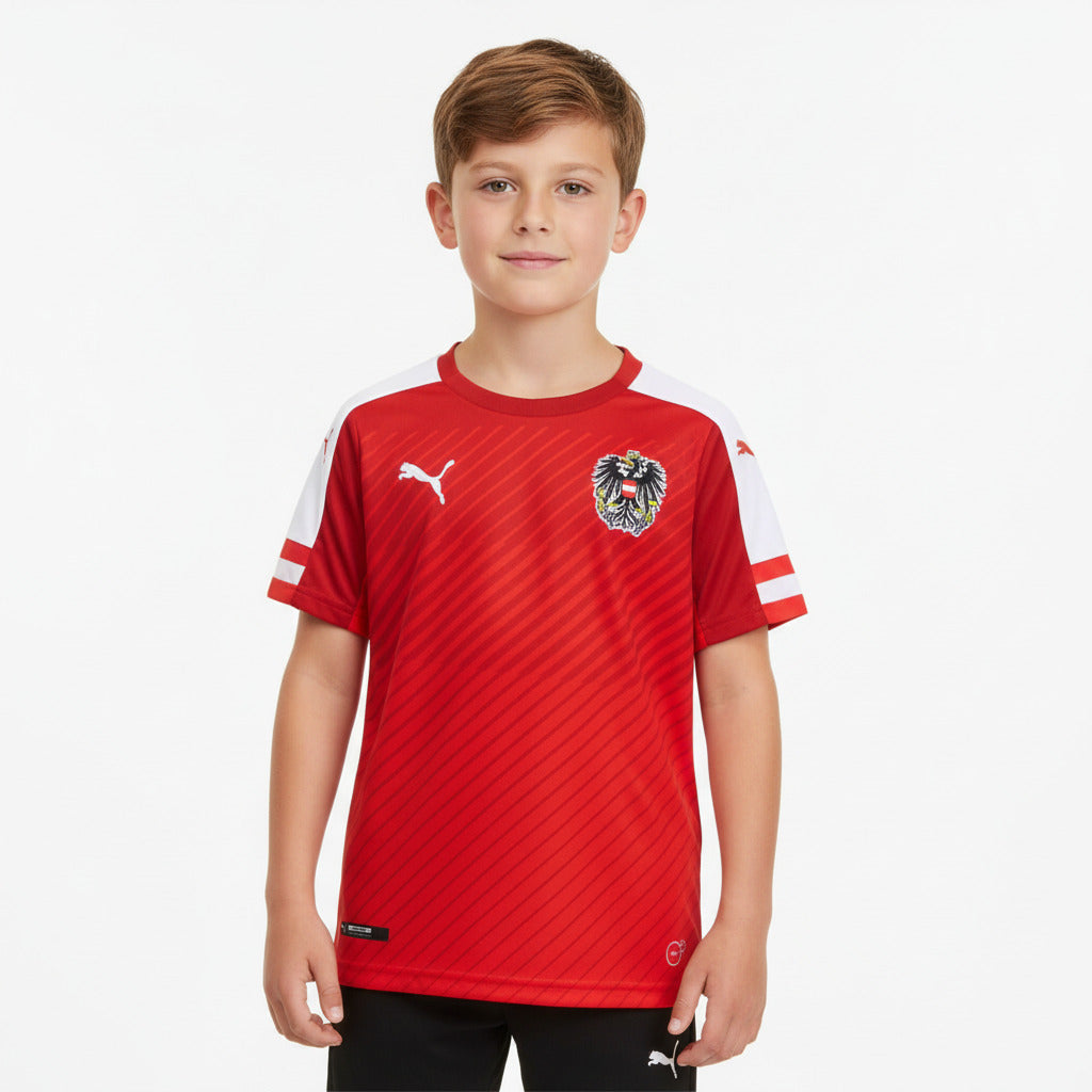 Österreich ÖFB Heimtrikot Kinder 2016 von Puma – originales Nationalmannschaftstrikot mit eingesticktem Wappen