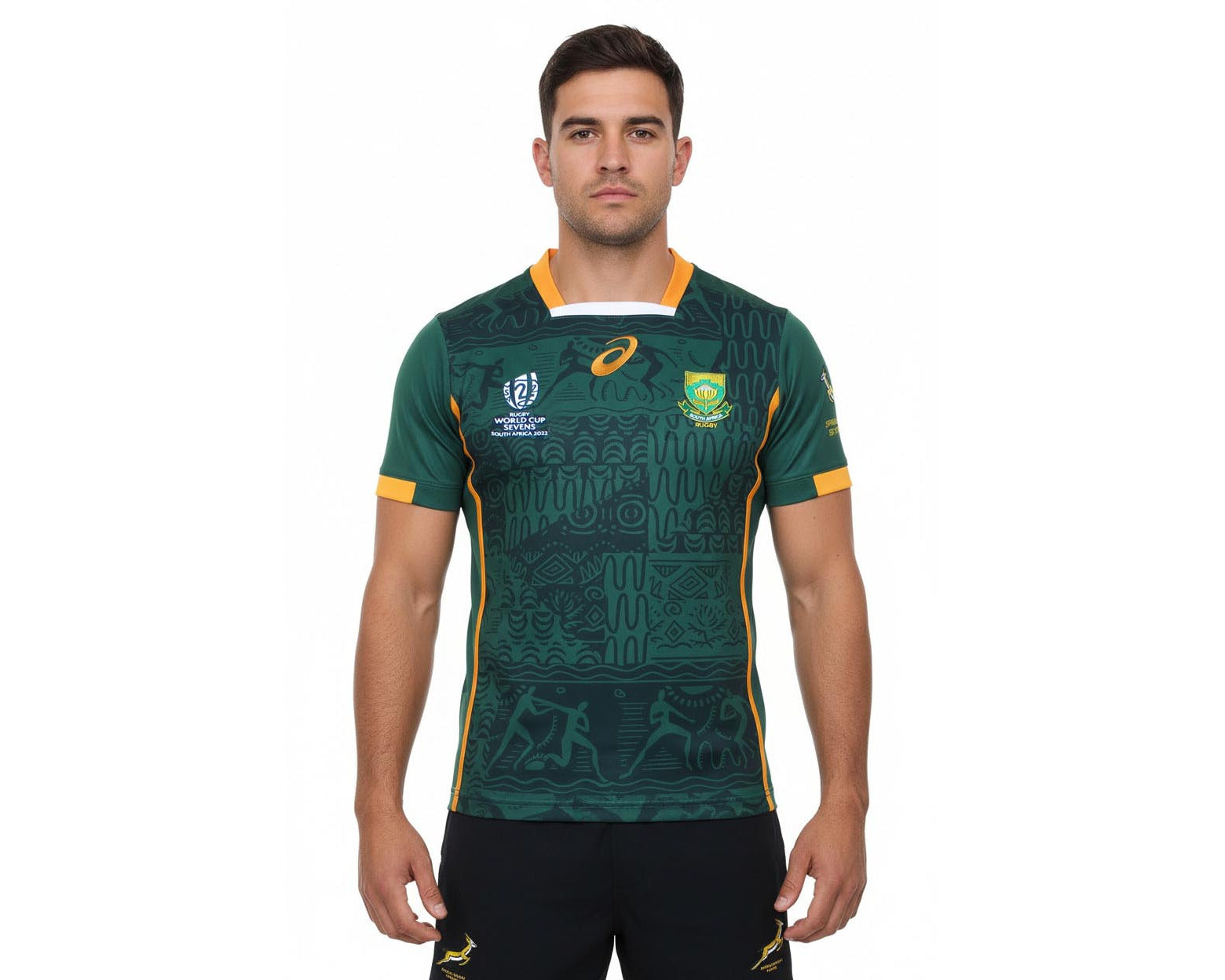 Südafrika Rugby Trikot Springboks 2022 Herren Asics Original Heimtrikot.