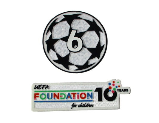 Offizieller UEFA Champions League Logo Flock Ärmelpatch UEFA Foundation Set Saison 2025/26 von Sporting ID. Badge of Honour für Bayern München Trikots.