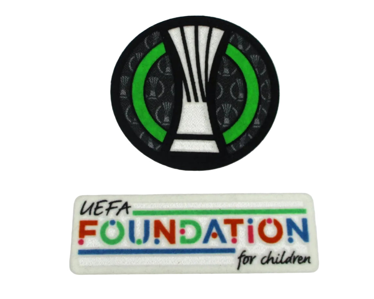 Offizieller UEFA Conference League Logo Flock Ärmelpatch UEFA Foundation Set Saison 2024/25 und 2026/27 von Sporting ID. 