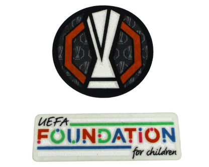Offizieller UEFA Europa League Logo Flock Ärmelpatch UEFA Foundation Set Saison 2024/25 und 2026/27 von Sporting ID. 