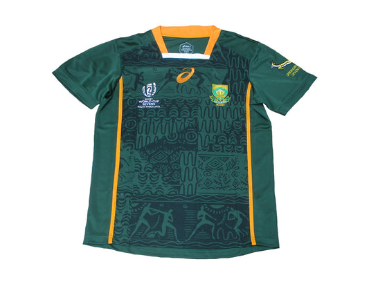 Vorderseite des Südafrika Rugby Trikot Springboks 2022 Herren Asics Original Heimtrikot. Angebot günstig kaufen.